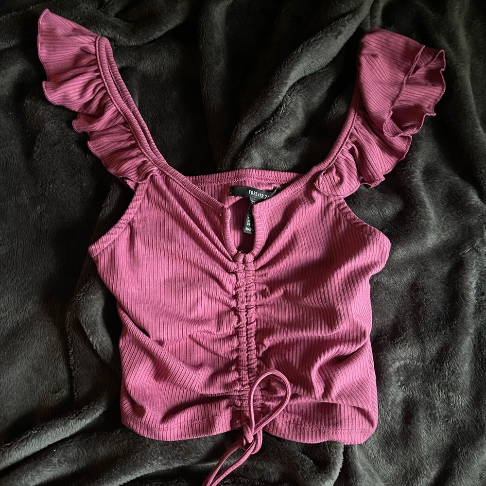 Berry Forever 21 Knit crop top NWT